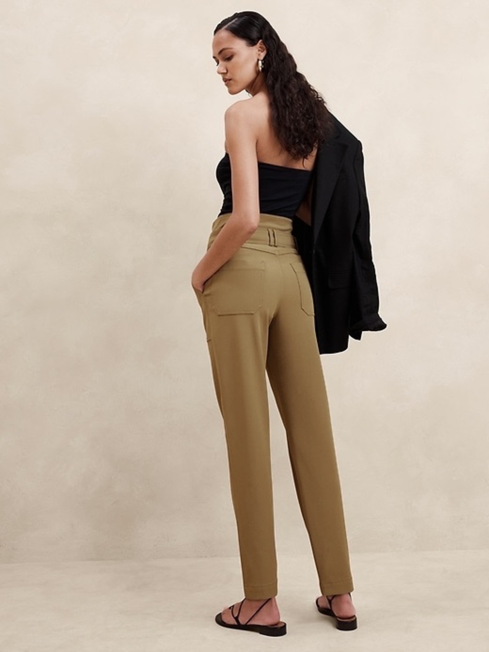 Banana Republic Refined Utility Pant in Camel Size 8 Long - Picture 2 of 10